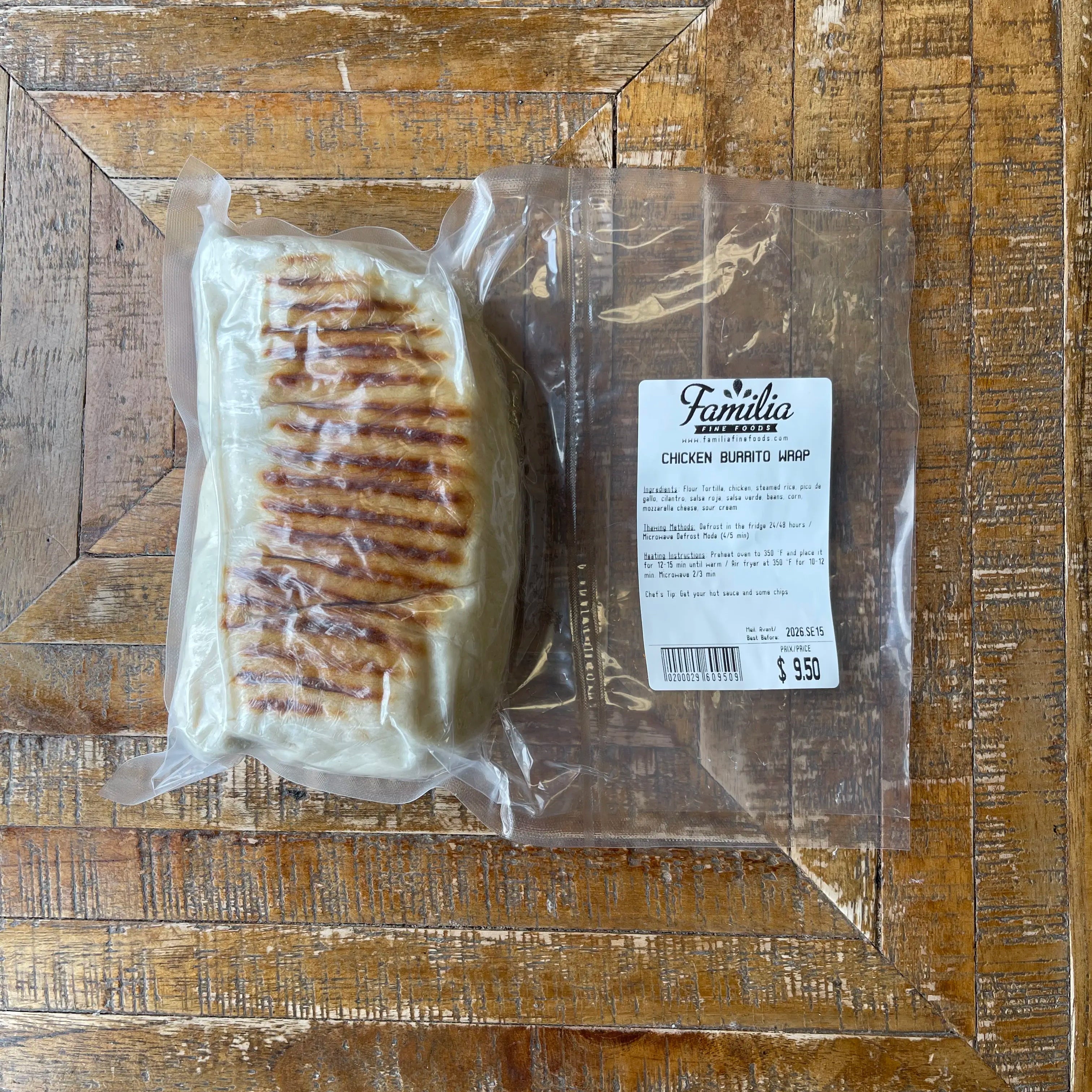 Packaged Chicken Burrito Wrap
