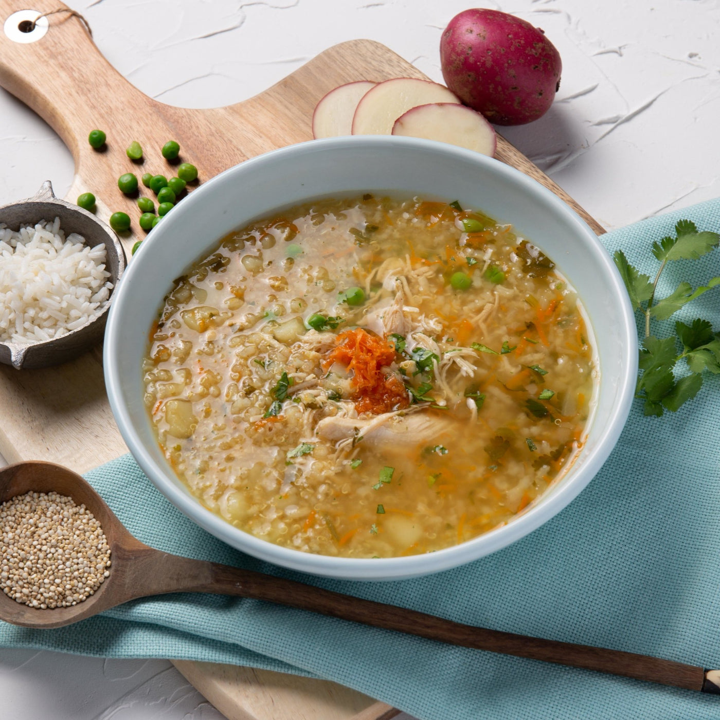 Quinoa Rice Chicken Soup (Serves 1)