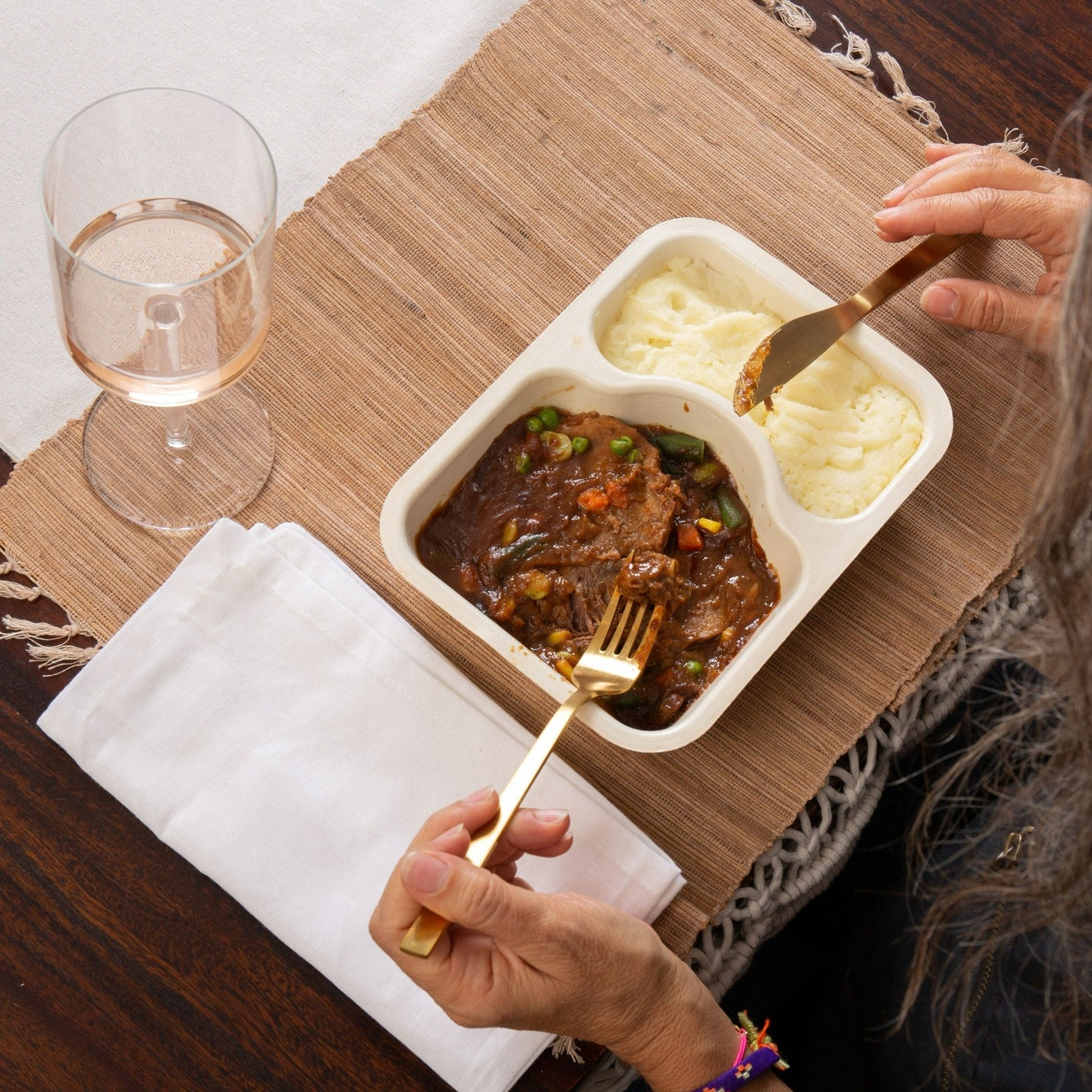 Meals for one Meatloaf with Mashed & Vegetables (