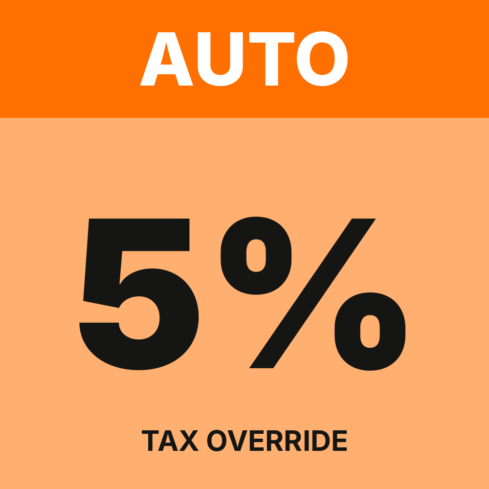 Auto 5% Tax Override