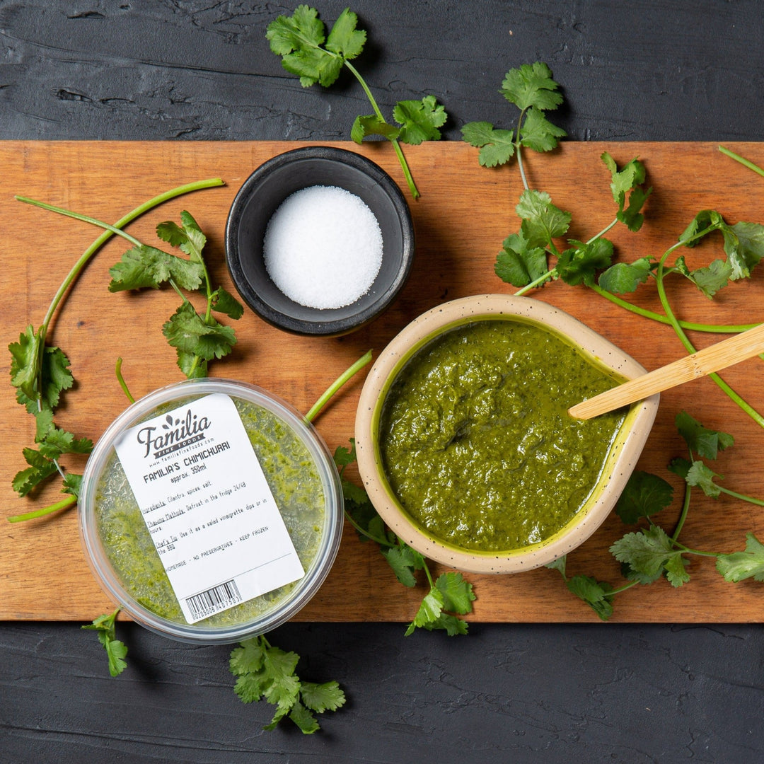 Cilantro Spicy Chimichurri Sauce Familia's Chimichurri 340ml